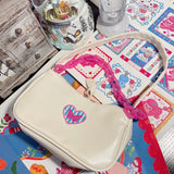 Y2k Embroidery Love Heart Shoulder Bag for Women