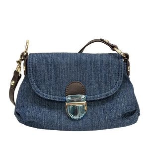Denim Metal Lock Decoration Small Shoulder Cloth Bag