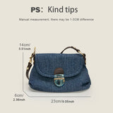Denim Metal Lock Decoration Small Shoulder Cloth Bag