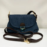 Denim Metal Lock Decoration Small Shoulder Cloth Bag