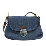 Denim Metal Lock Decoration Small Shoulder Cloth Bag