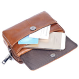 Men Leather Waist Bag Phone Pouch Fanny Pack Travel Waist Packs