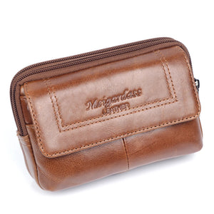 Men Leather Waist Bag Phone Pouch Fanny Pack Travel Waist Packs