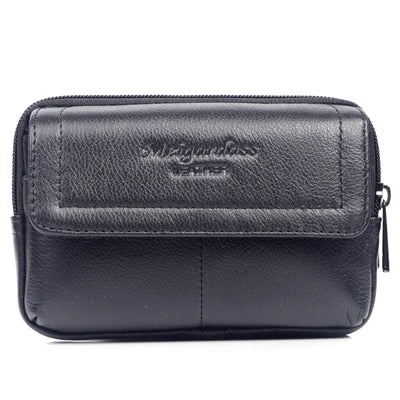 Men Leather Waist Bag Phone Pouch Fanny Pack Travel Waist Packs
