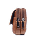 Men Leather Waist Bag Phone Pouch Fanny Pack Travel Waist Packs