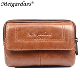 Men Leather Waist Bag Phone Pouch Fanny Pack Travel Waist Packs