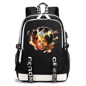 MICHAEL JACKSON Printed USB Schoolbag Student Schoolbag