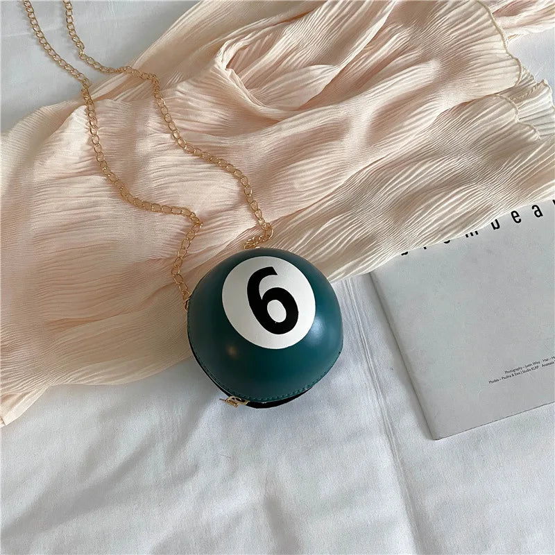 MINI Circular Billiards Chains Zipper Shoulder Bags