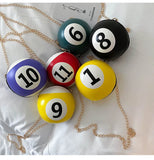 MINI Circular Billiards Chains Zipper Shoulder Bags