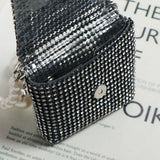 Rhinestone Lipstick Key Fanny Pack with Pearl Chain Handle