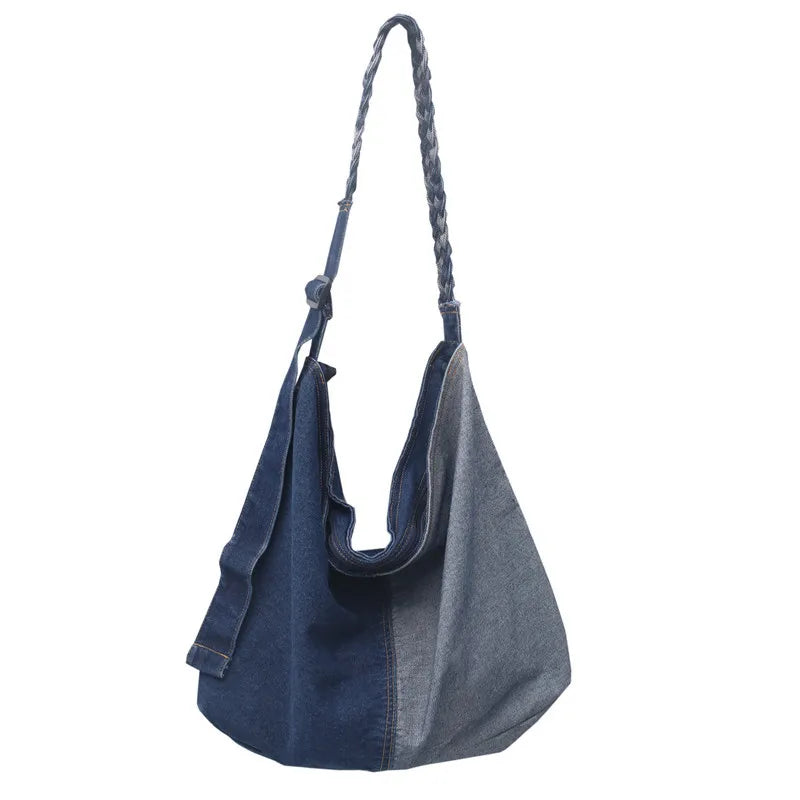 Casual Denim Shoulder Bag Female Large Capacity Crossbody Bags Canvas Handbag