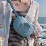 Women Chest Bags PU Leather Female Waist Pack Shoulder Cross Body Bag