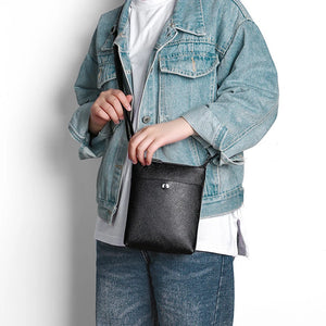 Solid Cow Leather Crossbody Bag for Women