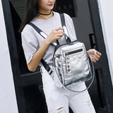Glitter Backpack Women Shoulder Bag Teenage Girls School Bag
