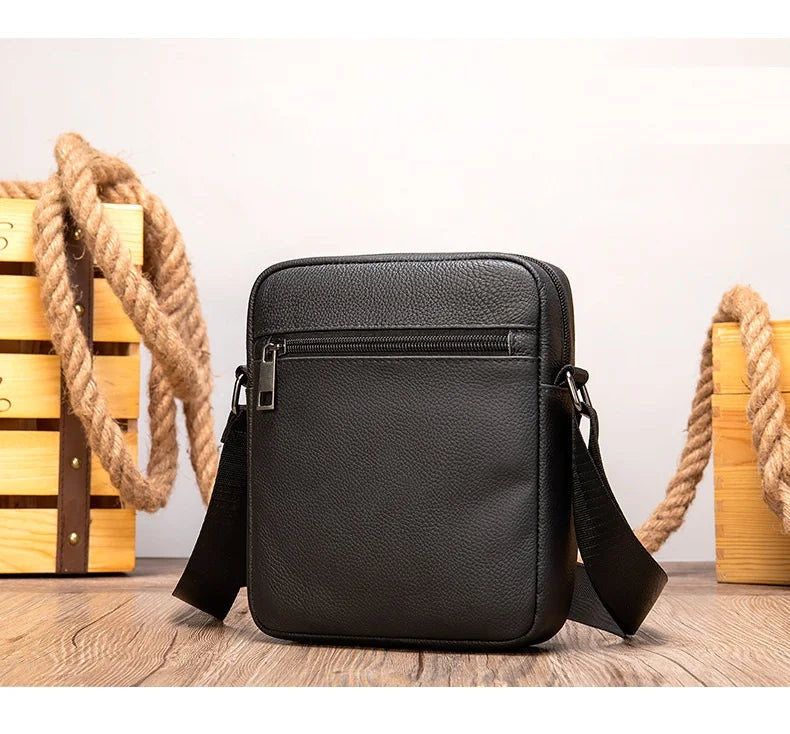 Men's Leather Crossbody Bag Messenger Handbag for Men