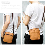 Men's Leather Crossbody Bag Messenger Handbag for Men