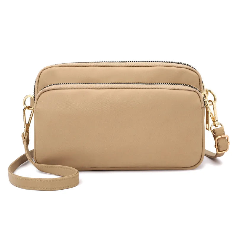 Nylon Multi-Layered Crossbody Shoulder Bag for Women