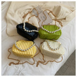 Women Clip Bags PU Leather Chain Crossbody Bag Summer Shoulder Handbag