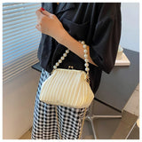 Women Clip Bags PU Leather Chain Crossbody Bag Summer Shoulder Handbag
