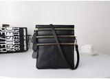 Women Crossbody Bags Leather High Multi-Zipper Soft Real Leather Messenger Bag