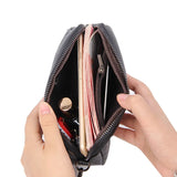 Women Long Wallet Leather Zipper Purse Bag Large Capacity Wristlet Clutch Bags