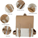 Vintage Women Backpack Leather Nylon School Bag for Teenage Girl