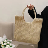 Straw Shoulder Bag Rattan Beach Bags Woven Handle Casual Lady Totes Shopping