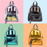 Clear PVC Women Jelly School Bag with Zipper Inside Pocket