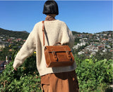 Preppy Style Pu Leather Shoulder Bag Vintage Tote All Match Female Handbags