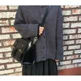 Preppy Style Pu Leather Shoulder Bag Vintage Tote All Match Female Handbags