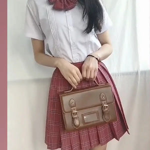 Preppy Style Pu Leather Shoulder Bag Vintage Tote All Match Female Handbags