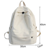 Large Capacity Cotton Backpack for Teenagers - Solid School Bag