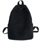 Large Capacity Cotton Backpack for Teenagers - Solid School Bag
