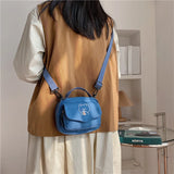 Small Bear Crossbody Bag for Women Canvas Zipper Messenger Bag