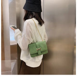Stone Grain Women Chain Shoulder Bags Vintage PU Leather Crossbody Messenger Han