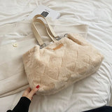 Winter Spring Plush Women Shoulder Bag Solid Soft Fluffy Fur Messenger Bags