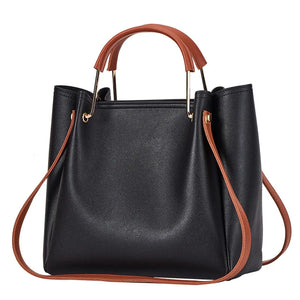 Women Shoulder Bags Handbag Casual PU Leather Large Capacity Solid Colors Bucket