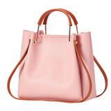 Women Shoulder Bags Handbag Casual PU Leather Large Capacity Solid Colors Bucket