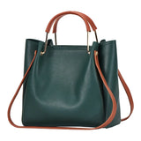 Women Shoulder Bags Handbag Casual PU Leather Large Capacity Solid Colors Bucket