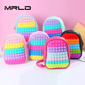 Children's Shoulder Bags Rainbow Schoolbag Girls' Kindergarten Backpack