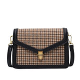 Plaid PU Leather Crossbody Bags Women Chain Shoulder Messenger Small Bag