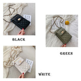 Summer Female Chain Small Shoulder Bag with Diamonds Lattice