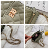Summer Female Chain Small Shoulder Bag with Diamonds Lattice