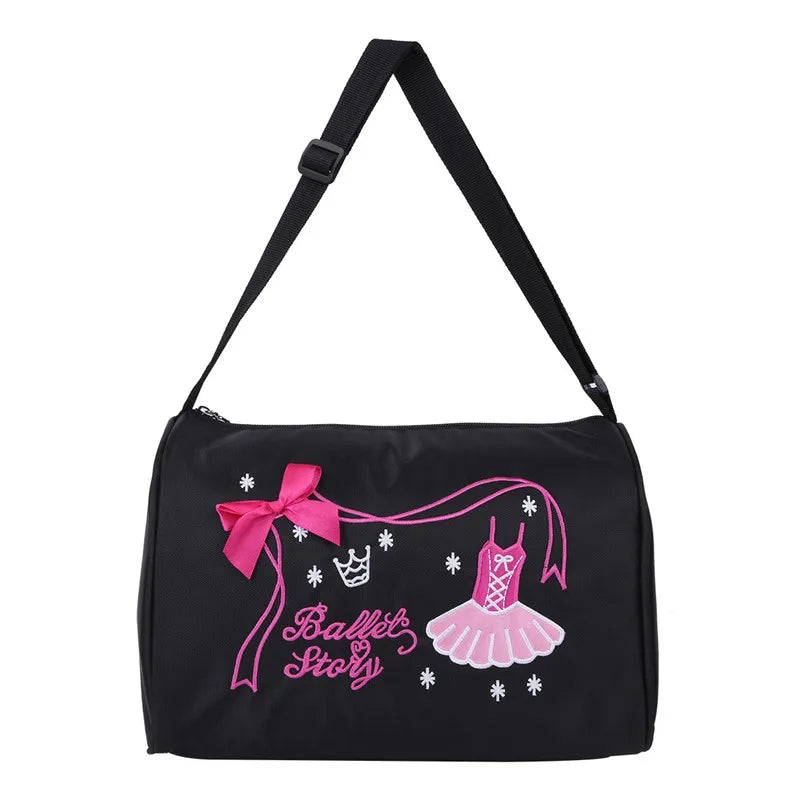 Kids Girls Ballet Dance Bag Shoulder Duffel with Zipper