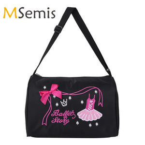 Kids Girls Ballet Dance Bag Shoulder Duffel with Zipper