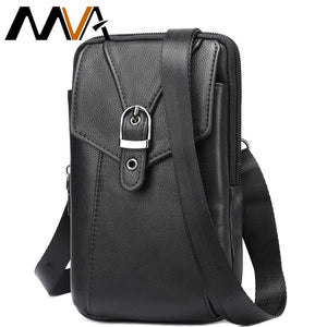 Men Leather Fanny Pack Small Waist Belt Bag 7485