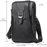 Men Leather Fanny Pack Small Waist Belt Bag 7485