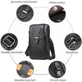 Men Leather Fanny Pack Small Waist Belt Bag 7485