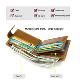 Men's Leather Bifold Wallet w/ Coin Pocket
