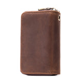 Crazy Horse Style Leather Key Holder Zipper Case